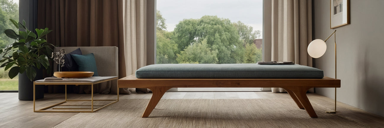 Pift hjemmet op med en bænk med stof - UNOLIVING