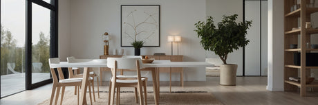 Let og stilrent look med smarte spisebordsstole i hvid plast - UNOLIVING