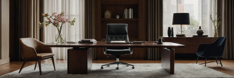 Klassisk smukt skrivebord i mørkt træ - UNOLIVING