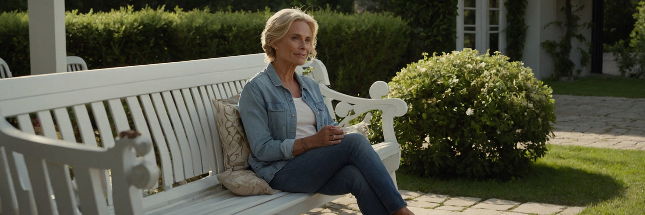 Romantisk look med en hvid bænk - UNOLIVING