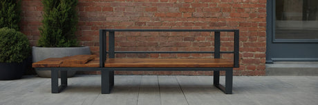 Industriel stil med en bænk i metal - UNOLIVING