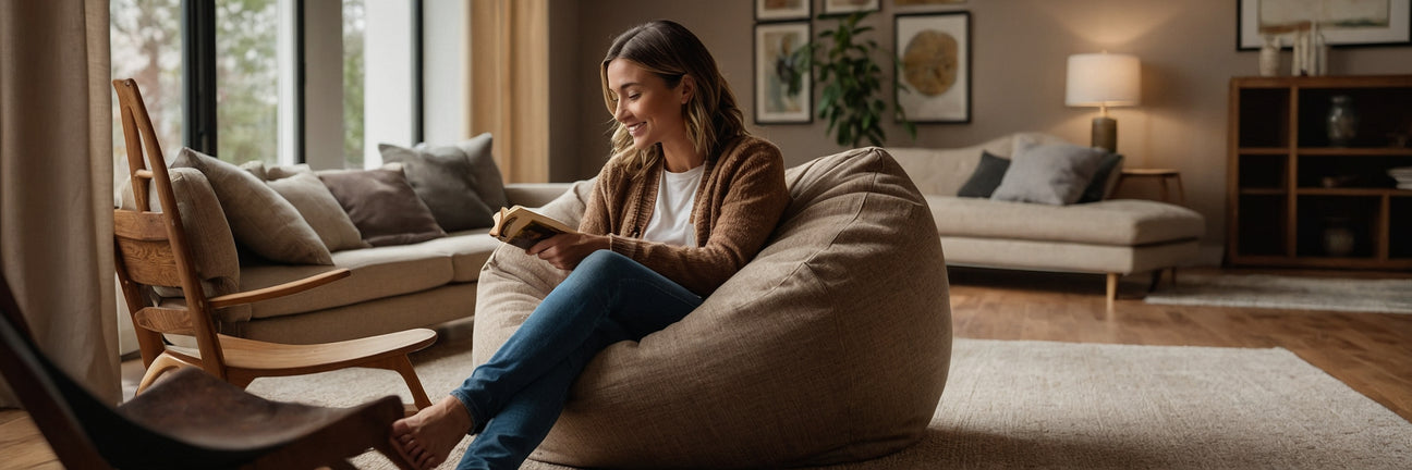 Køb sækkestol i stof - UNOLIVING