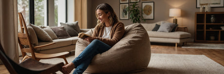 Køb sækkestol i stof - UNOLIVING