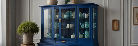 Tilfør hjemmet et frisk farve-boost med et blåt vitrineskab - UNOLIVING