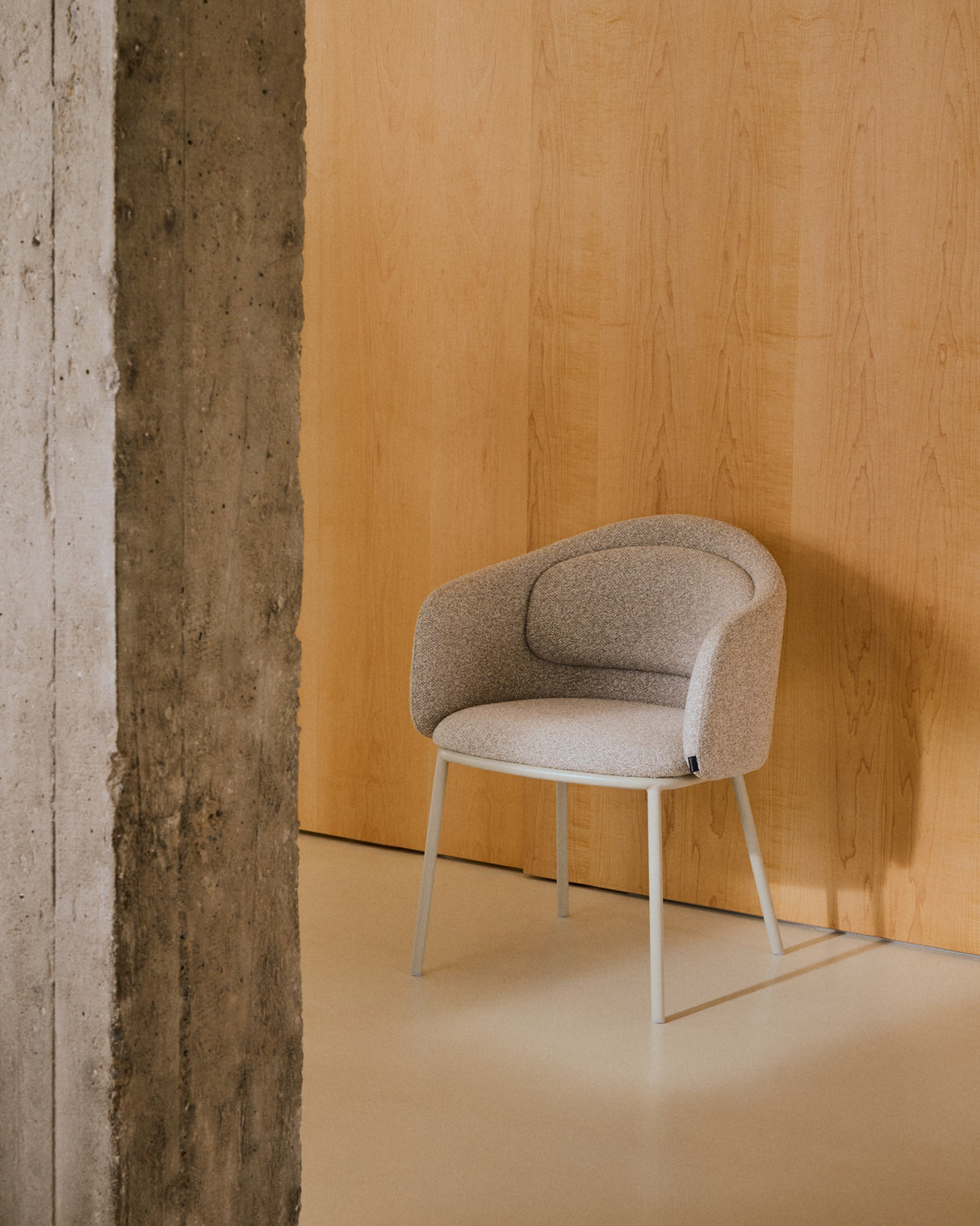 Minda Stol, Beige Stål/Beige Chanille