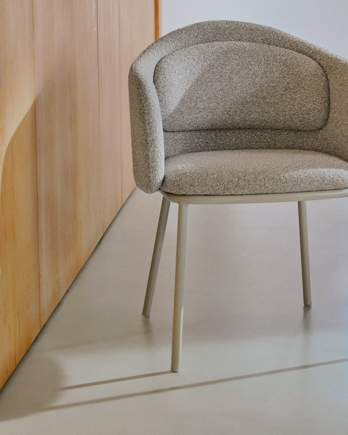 Minda Stol, Beige Stål/Beige Chanille