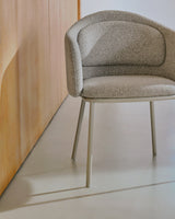 Minda Stol, Beige Stål/Beige Chanille