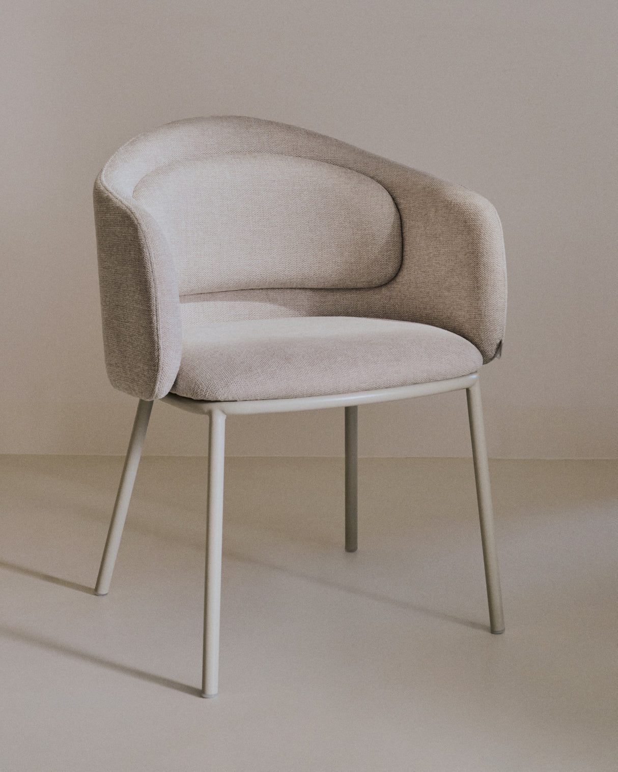 Minda Stol, Beige Stål/Beige Chanille