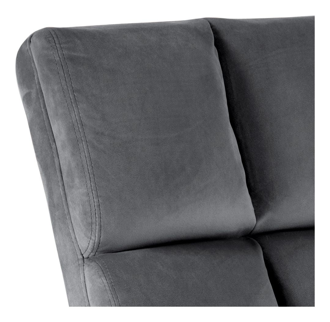 Alba Loungestol, Mørkegrå velour/Mat sort - UNOLIVING.COM