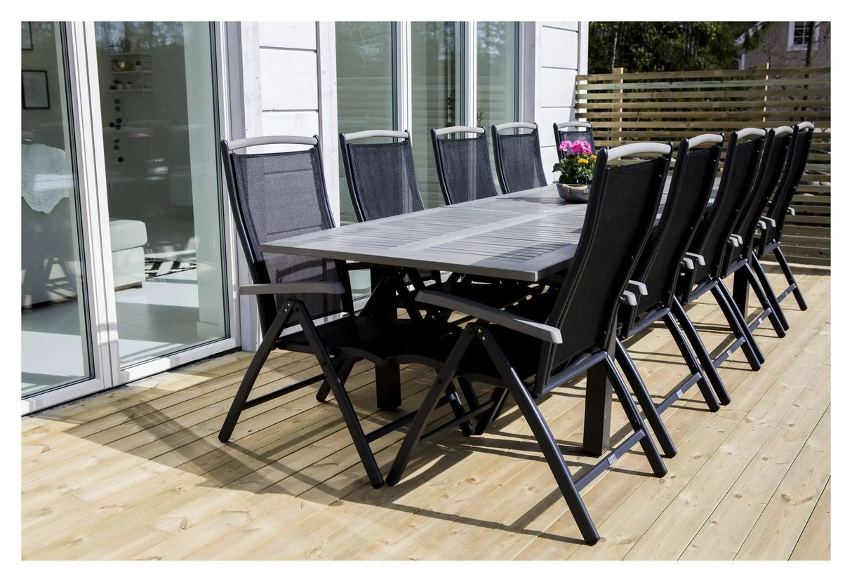 Albany Havebord 224/324x100, Sort/Grå Aintwood