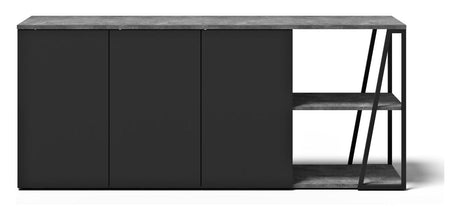 Albi Skænk, Beton/Sort Metal, 190x45x81 - UNOLIVING.COM