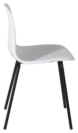 Arctic Spisebordsstol, Hvid, Sorte metalben