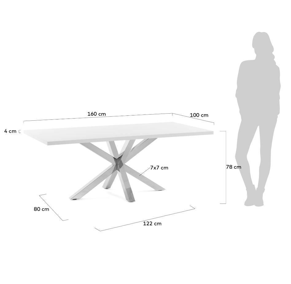 Arya Spisebord Natur/Sonoma Melamin, 160x100 - UNOLIVING.COM
