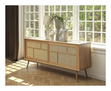 Barrali Skænk, Natur eg, Rattan, B:180