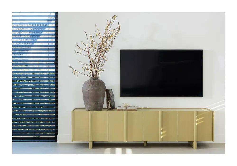 Basu TV-Bord, Grønt fyrretræ, 53x200x46
