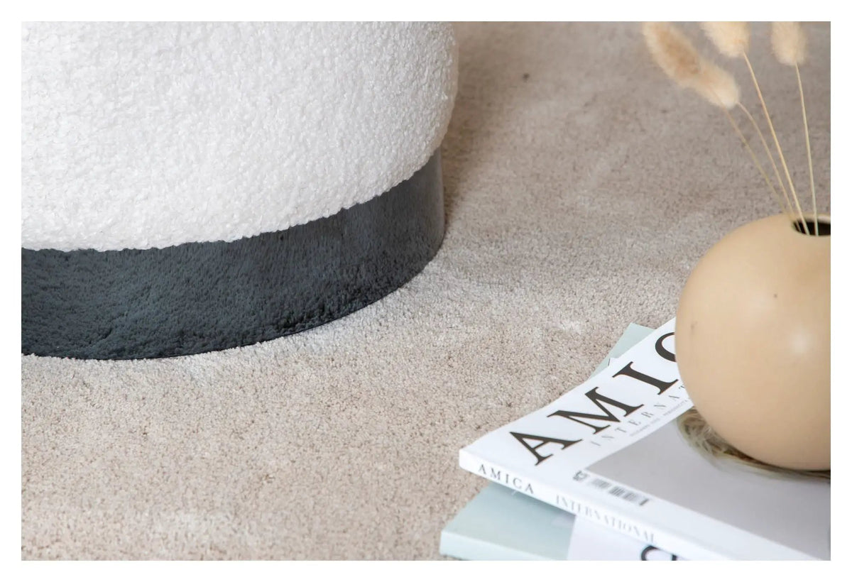 Benji Puf, Sort, Offwhite Teddy