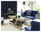 Berrie Loungesofa, Blå velour/Sort