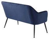 Berrie Loungesofa, Blå velour/Sort