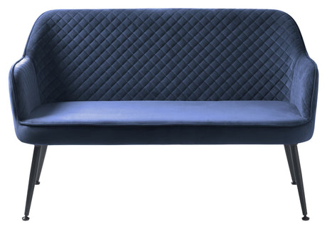 Berrie Loungesofa, Blå velour/Sort