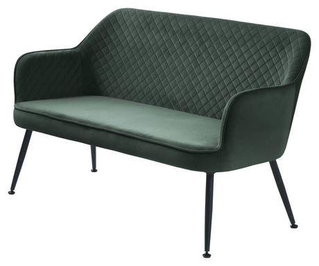 Berrie Loungesofa, Grøn velour/Sort