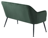 Berrie Loungesofa, Grøn velour/Sort