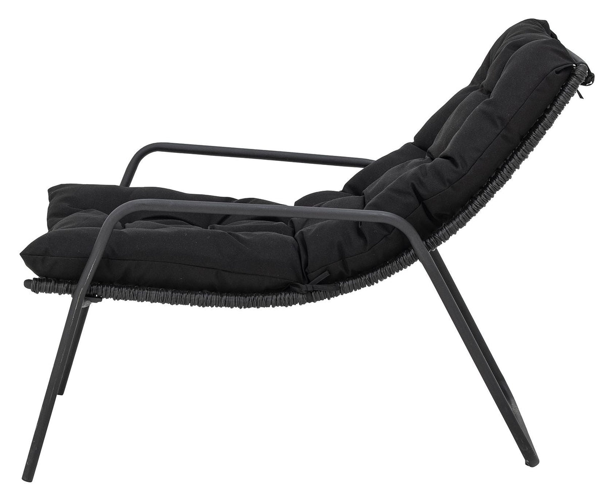 Bloomingville Boel Liggestol m. fodskammel, Sort, Metal - UNOLIVING.COM