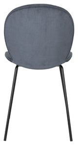 Bonnet Spisebordsstol - Grå/ Blå fløjl - UNOLIVING.COM