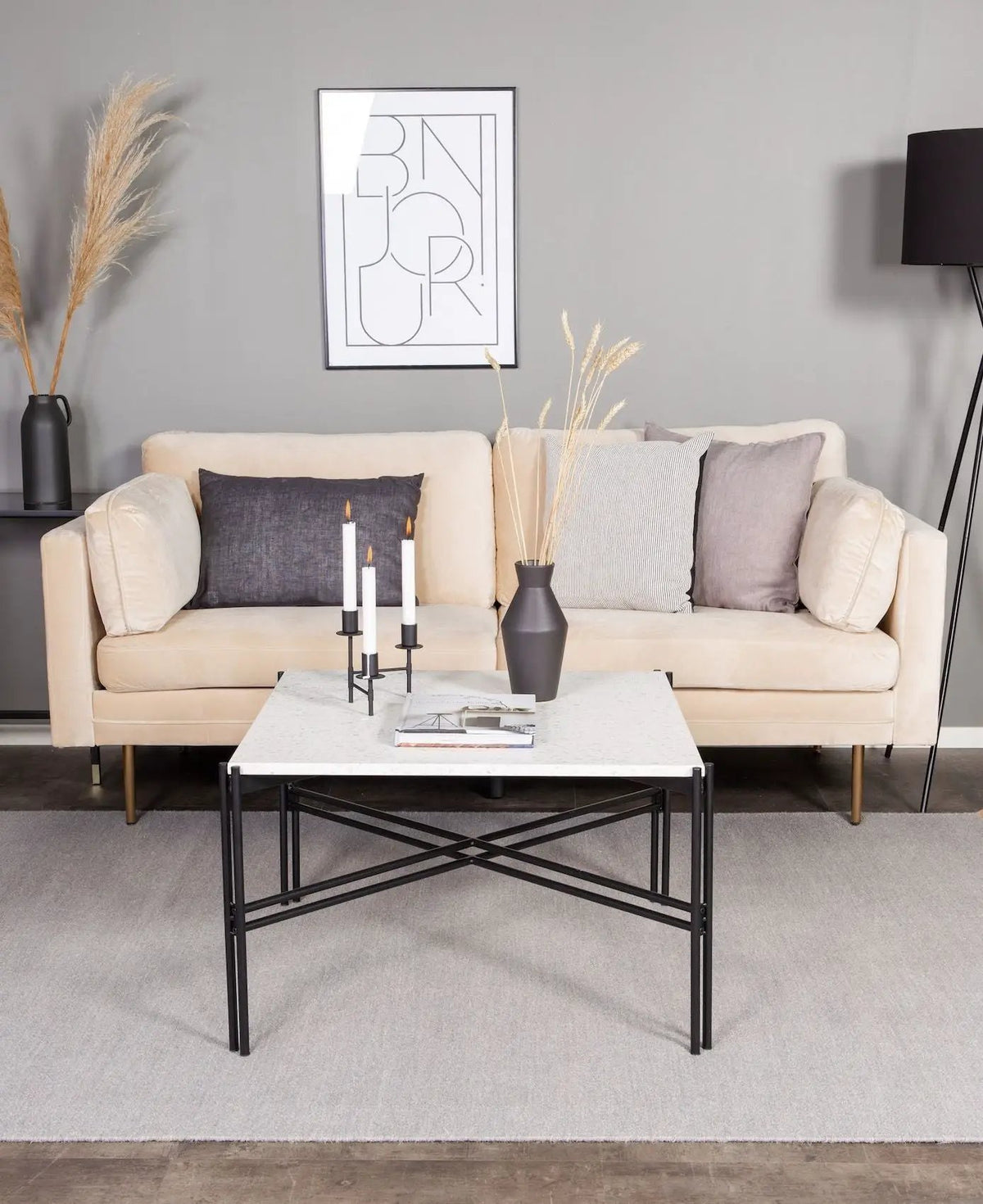 Boom 3-pers. sofa, Creme Velour