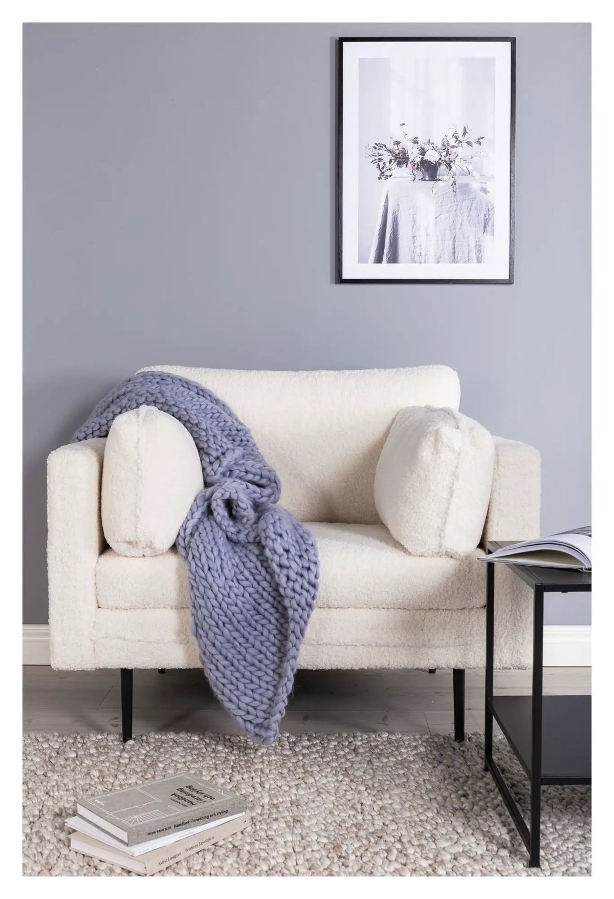 Boom Lænestol, Offwhite Bouclé