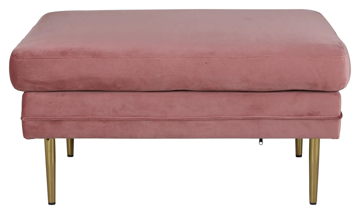 Boom Ottoman, Pink Velour