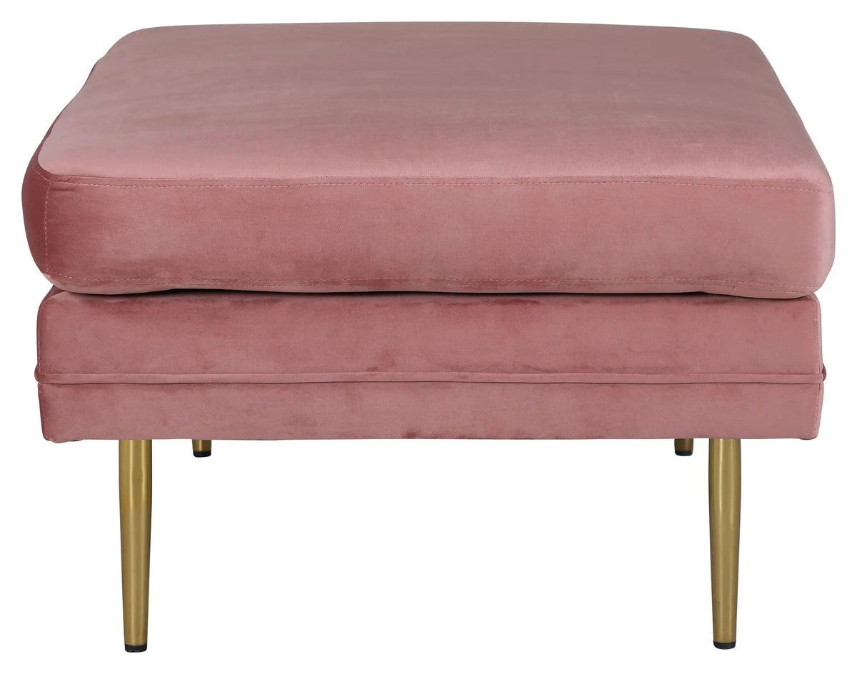 Boom Ottoman, Pink Velour