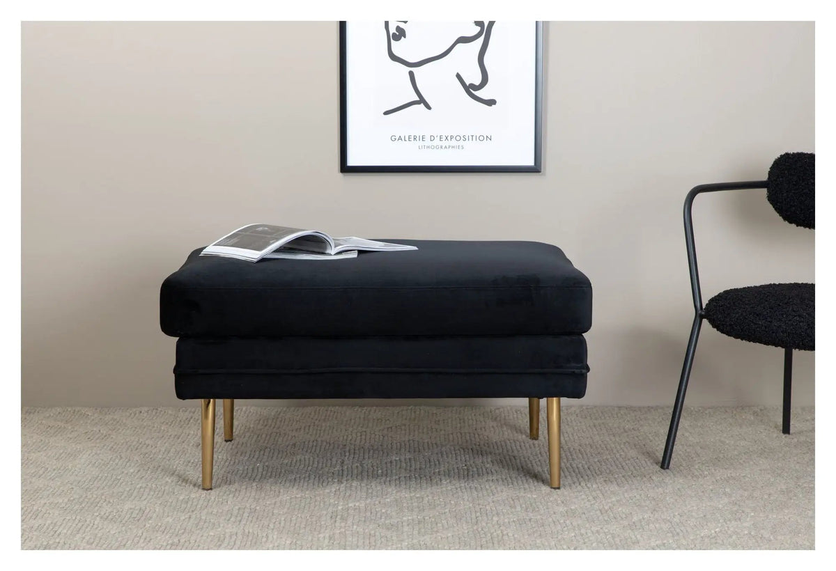 Boom Ottoman, Sort Velour