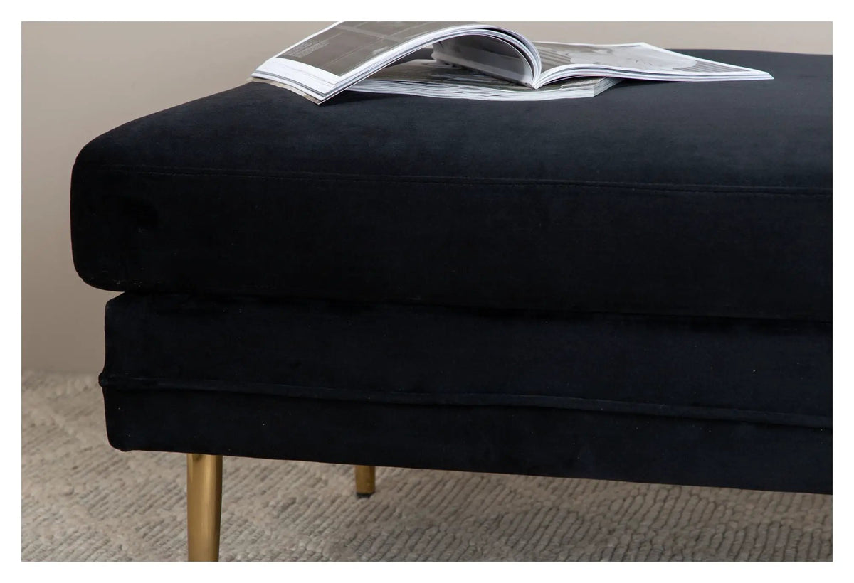 Boom Ottoman, Sort Velour