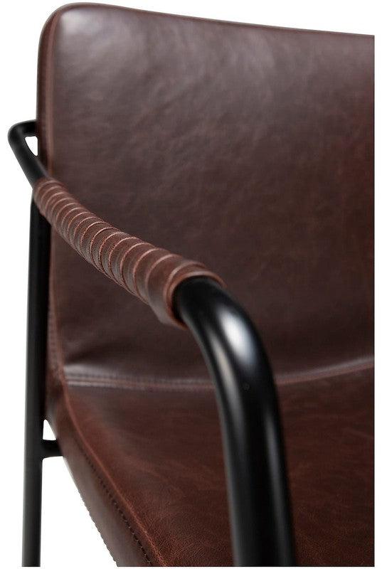 Boto Spisebordsstol m. arm, vintage cocoa kunstlæder - UNOLIVING.COM