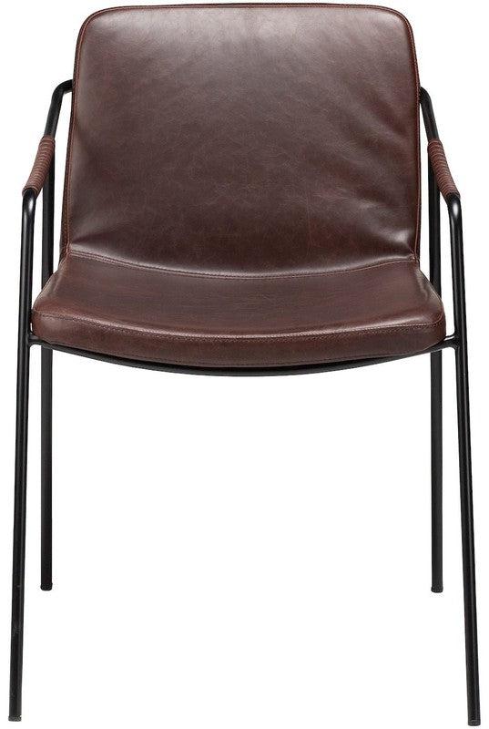 Boto Spisebordsstol m. arm, vintage cocoa kunstlæder - UNOLIVING.COM