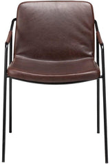 Boto Spisebordsstol m. arm, vintage cocoa kunstlæder - UNOLIVING.COM