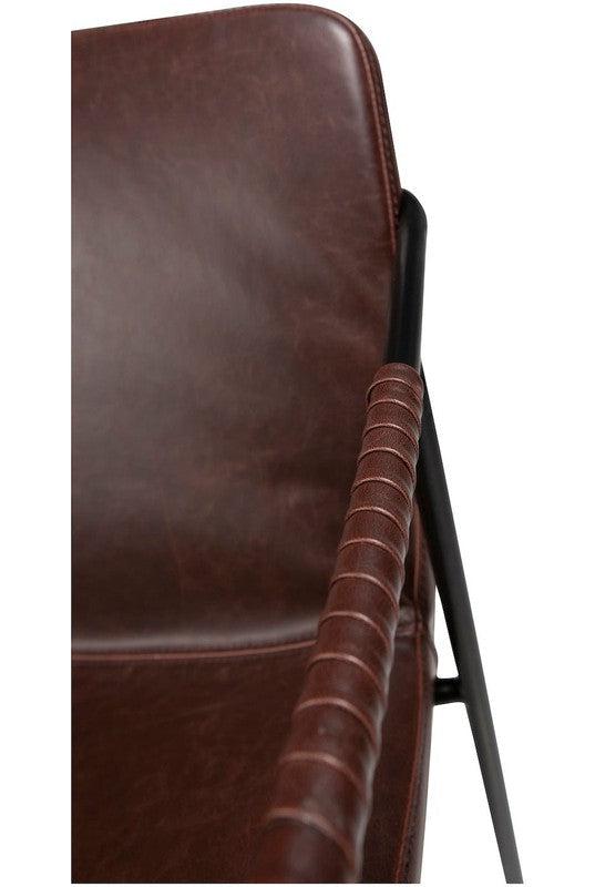 Boto Spisebordsstol m. arm, vintage cocoa kunstlæder - UNOLIVING.COM