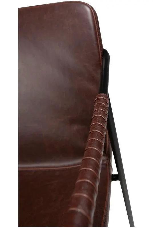 Boto Spisebordsstol m. arm, vintage cocoa kunstlæder - UNOLIVING.COM