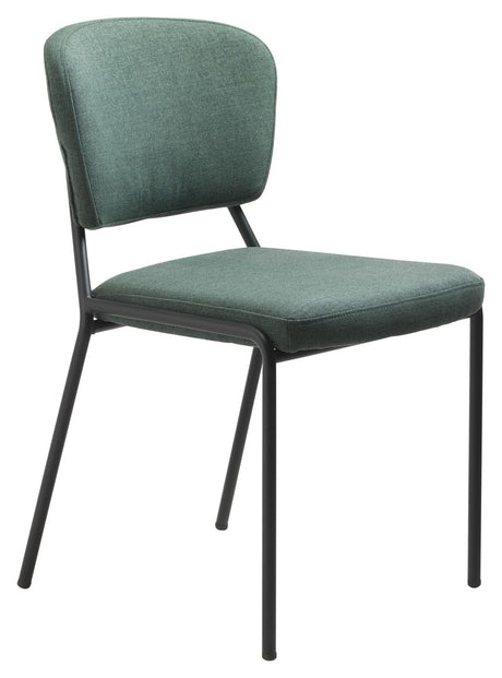 Brantford Spisebordsstol - Grøn Stof/Sort