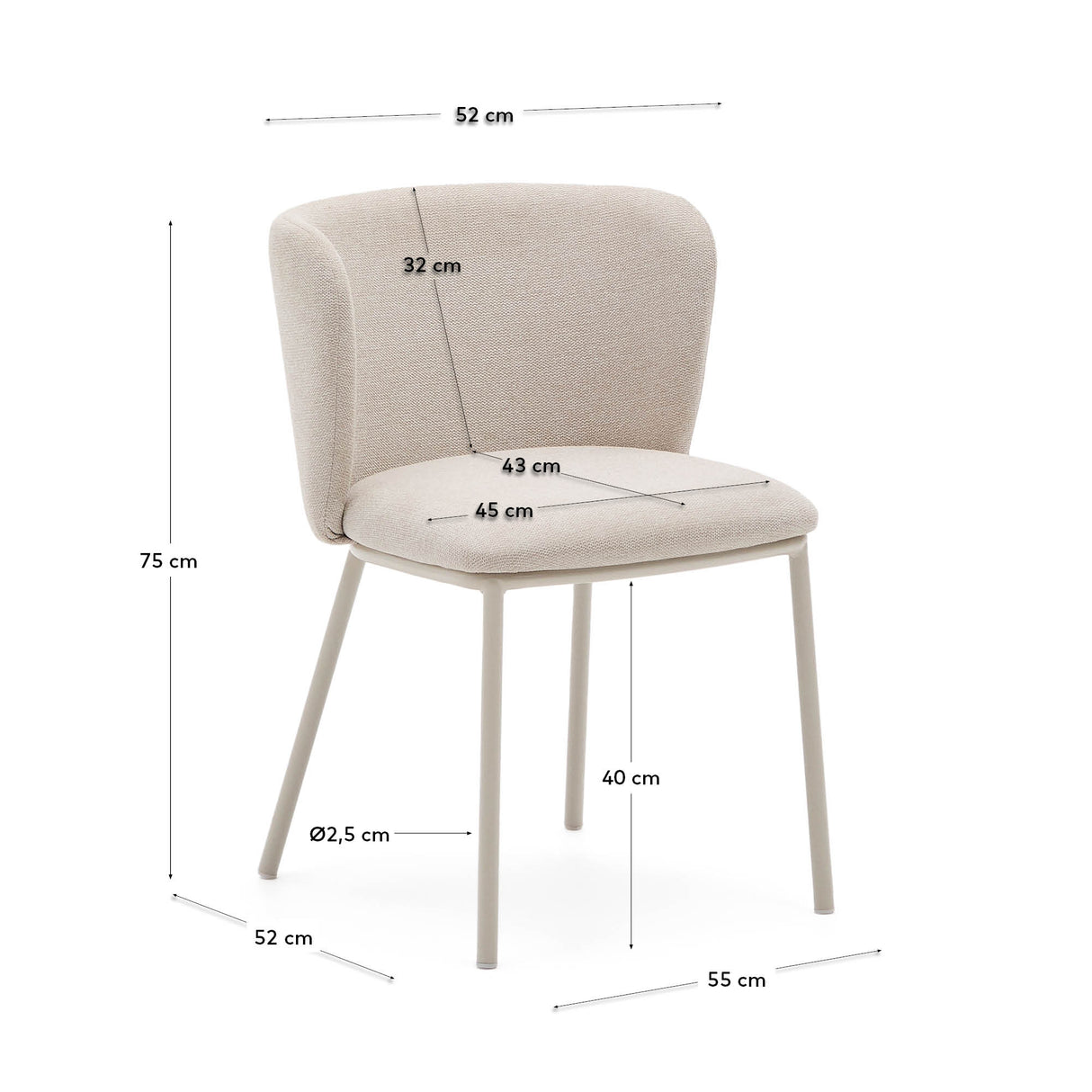 Ciselia Stol, Beige/Beige