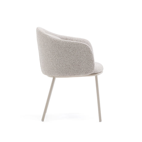 Minda Stol, Beige Stål/Tyk Beige Chanille