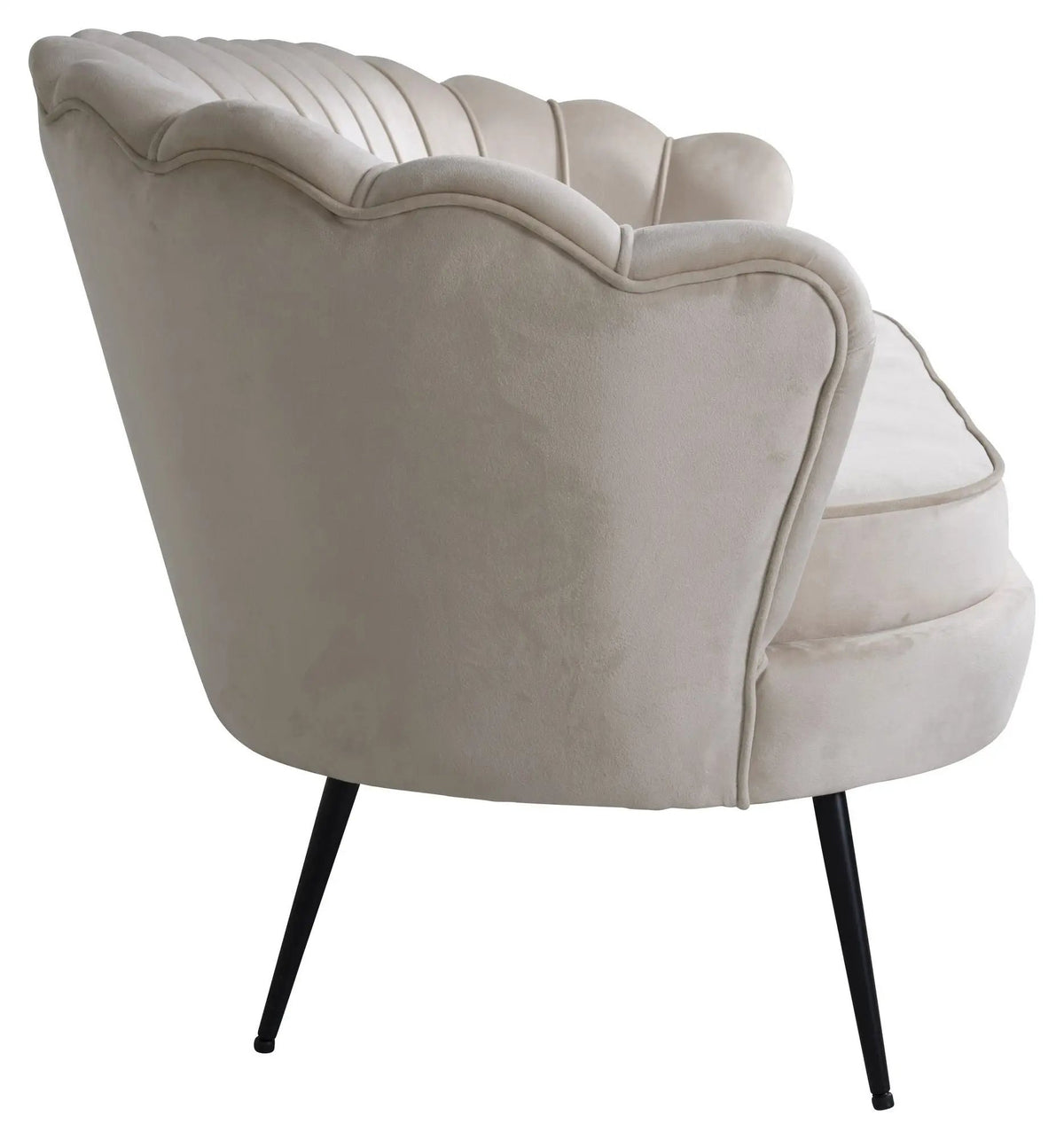 Calais 3-pers. Sofa, Beige Velour m. sorte ben