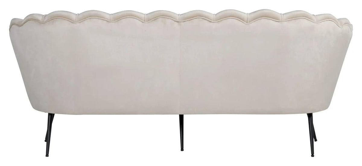Calais 3-pers. Sofa, Beige Velour m. sorte ben