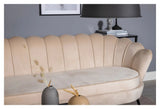 Calais 3-pers. Sofa, Beige Velour m. sorte ben