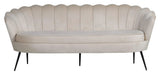 Calais 3-pers. Sofa, Beige Velour m. sorte ben