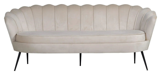 Calais 3-pers. Sofa, Beige Velour m. sorte ben