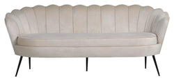 Calais 3-pers. Sofa, Beige Velour m. sorte ben