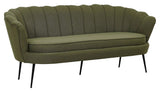 Calais 3-pers. Sofa, Dusty Green Stof m. sorte ben