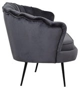 Calais 3-pers. Sofa, Mørkegrå Velour m. sorte ben