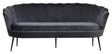 Calais 3-pers. Sofa, Mørkegrå Velour m. sorte ben